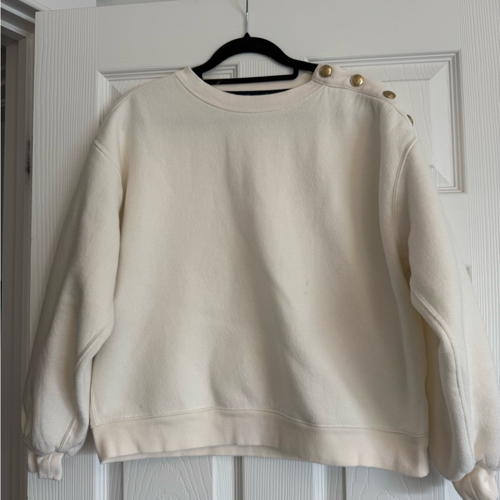 J. Crew sweatshirt with gold buttons